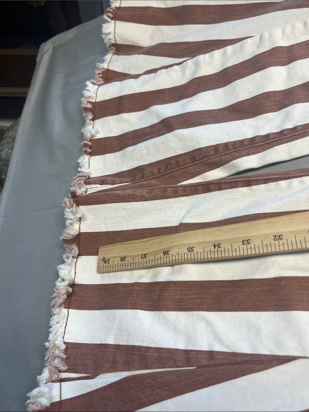 Saints &hearts Striped High-Waist Flare Jeans in Brown & White - Picture 5 of 8